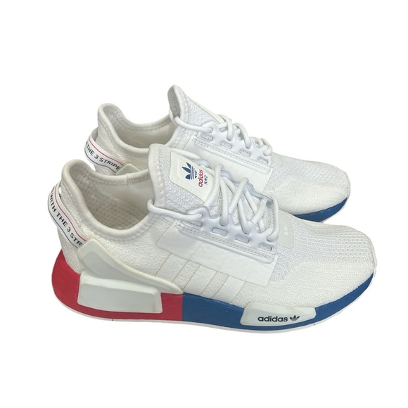 Adidas NMD R1 V2 White Lush Red 2020 Women's Size 5 - Authentic & Trendy - Picture 1 of 8